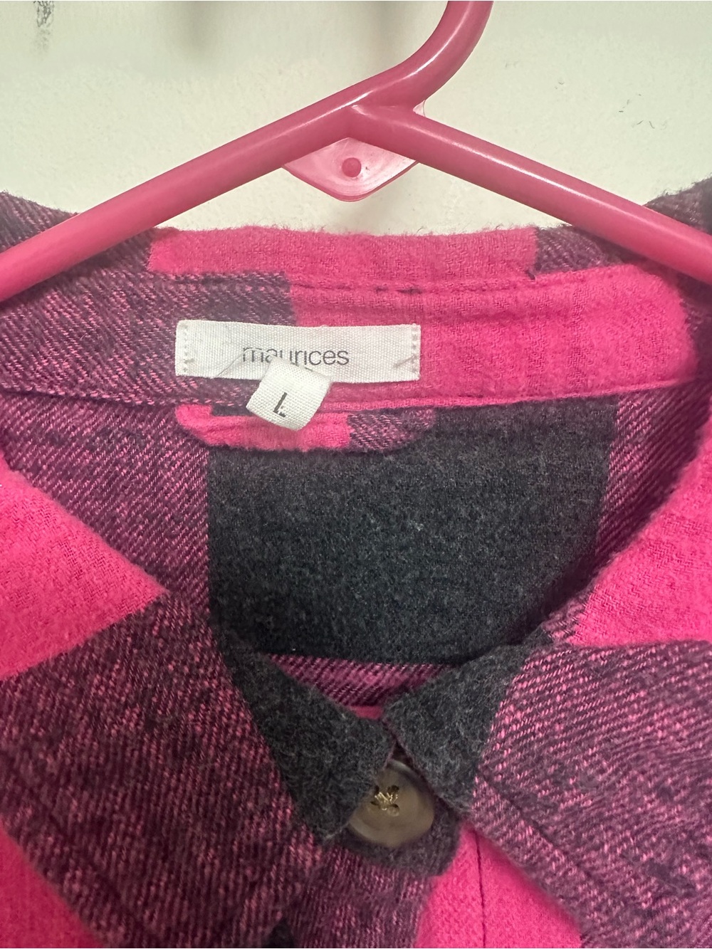 Maurice’s ' Pink and Black Plaid Button-Up Shirt - Picture 3 of 3
